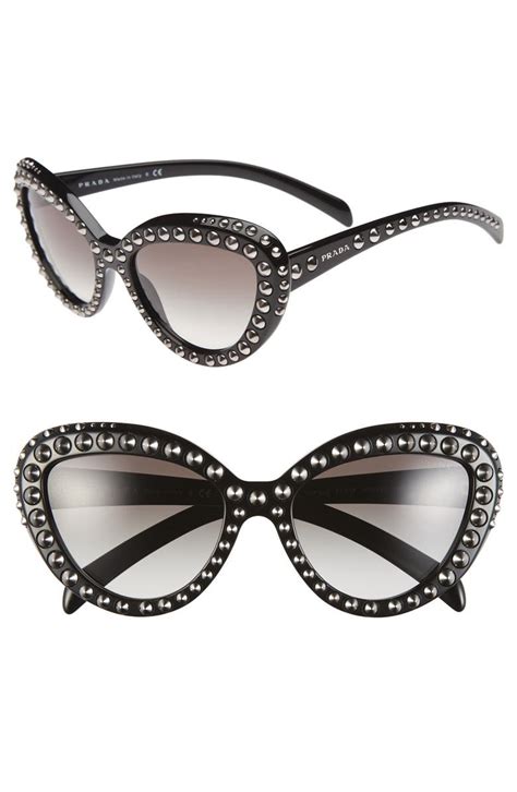 prada catwalk ladies sunglasses|Prada cat eye studded sunglasses.